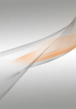 Abstract background waves. White, orange and grey abstract background for wal Stock Illustration