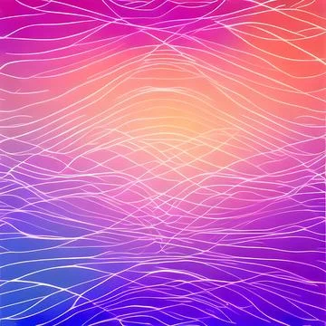 Abstract background with wavy and flowing lines using purple and soft orange Stock Illustration