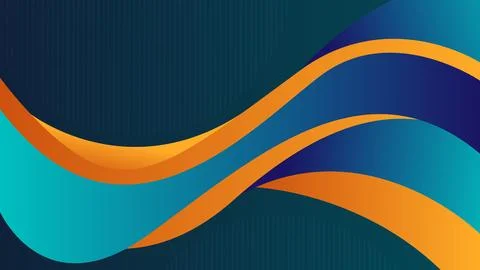 Abstract Background Wavy Design with Blue and Orange Gradient Illustrazione stock