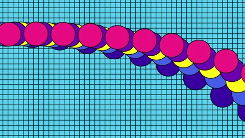 Abstract background with wavy dotted line moving in waves on moving graded Stock Footage 302584331