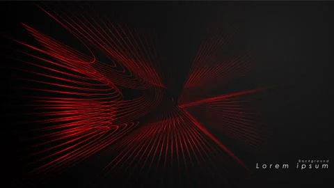 Abstract background of wavy futuristic red lines. Stock Illustration