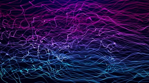 Abstract background with wavy glowing particles and lines Stock Footage 249742782