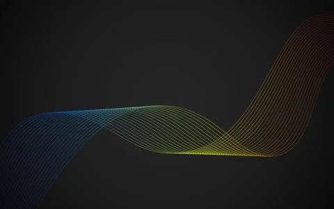 Abstract background with wavy gradient lines on the background. Modern tech.. Illustrazione stock