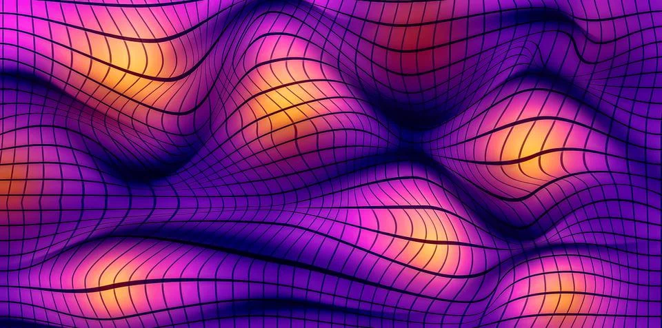 Abstract Background With Wavy Grid Stock Illustration