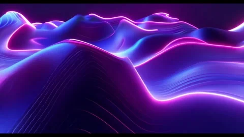 An abstract background with wavy lines and neon glowing elements Stock Footage 277536786