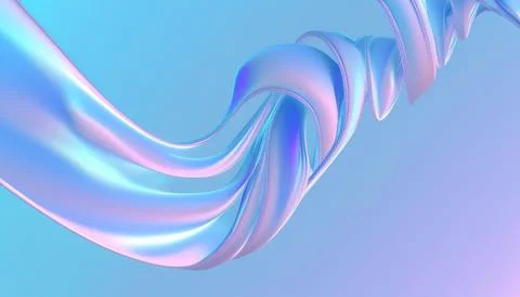 Abstract background with wavy lines in blue colors, twisted glass. Stock Illustration