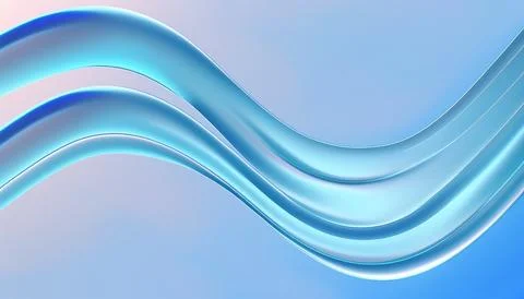 Abstract background with wavy lines in blue colors, twisted glass. 스톡 일러스트