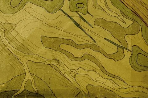 Abstract background with wavy lines of a geological map in beige and brown .. Stock Illustration