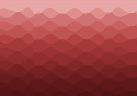Abstract background wavy lines. Gradient light red to dark Stock Illustration