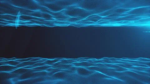 Abstract background with wavy lines from points. Animation ripples on surface Stock Photos