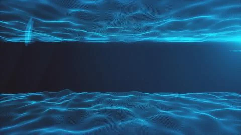 Abstract background with wavy lines from points. Animation ripples on surface Stock Photos