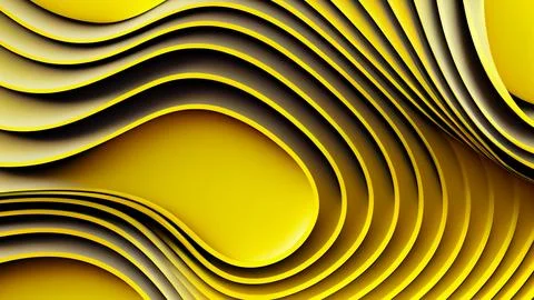 Abstract background with wavy lines in yellow colors. Stock Illustration
