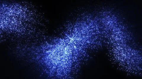 Abstract background with wavy particle shape, digital blue waves. Seamless lo Video stock 306857975