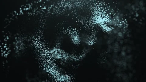 Abstract background with wavy particles and elegant blue digital waves. Video stock 320240153