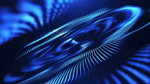 Abstract background with wavy particles, digital blue waves, futuristic Stock Footage 304617649