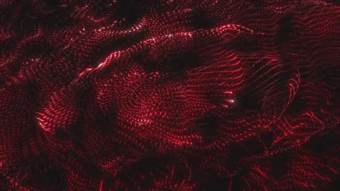 Abstract background with wavy particles, digital red waves. High-speed Stock Footage 309141238