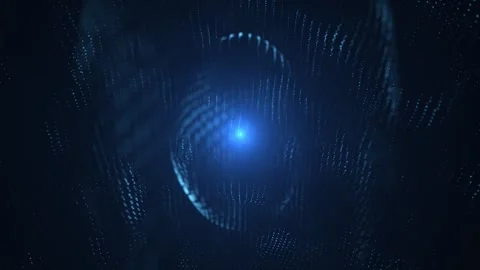 Abstract background with wavy particles of oval or spherical shape Stock Footage 293702254