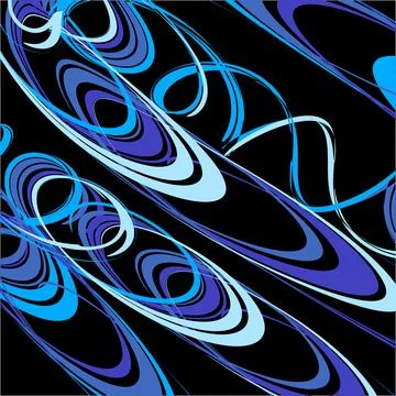 Abstract background of wavy, pulsating lines of paints on black background 스톡 일러스트