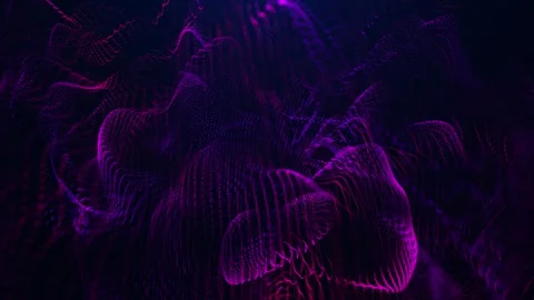 Abstract background with wavy shape particles, digital purple waves Stock Footage 259296562