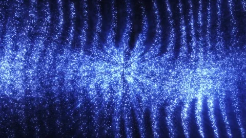 Abstract background with wavy shape particles, digital blue waves of light Stock Footage 303083990