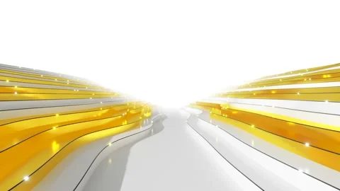 Abstract background from a wavy stepped surface. White and gold steps. Abstract Stock Footage 149590552