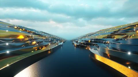 Abstract background from a wavy stepped surface. Gold steps. Abstract backgro Illustrazione stock