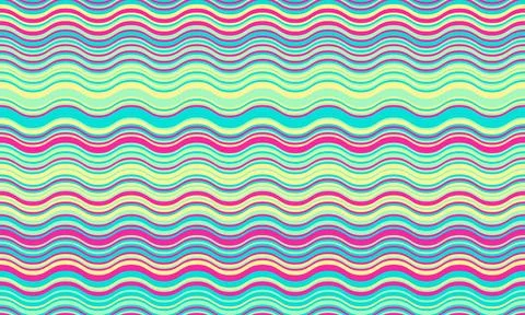 Abstract background with wavy stripes in vibrant colors, creating a rippled.. Stock Illustration