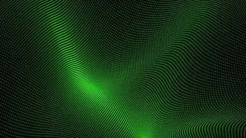 Abstract background with wavy surface made of green dots on black. Grunge h.. Stock Footage 247904274