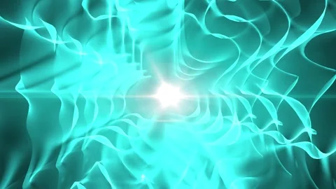 Abstract background of wavy, translucent turquoise lines on a darker background. Stock-Footage 301591692