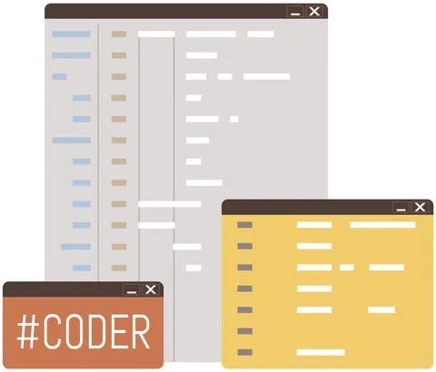 Abstract background web page with program code. Programming and coding イラスト素材