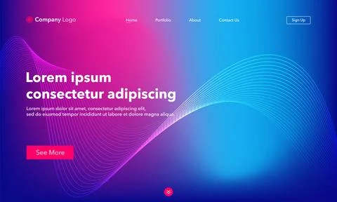 Abstract background website Landing Page. Template for websites, or apps. Mod イラスト素材