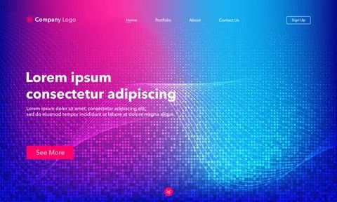 Abstract background website Landing Page. Template for websites, or apps. Mod Illustrazione stock