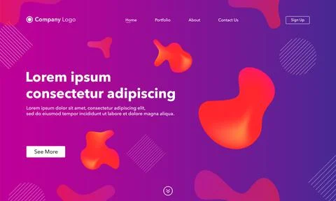 Abstract background website Landing Page. Template for websites, or apps. Mol Stock Illustration