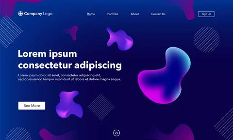 Abstract background website Landing Page. Template for websites, or apps. Mol Illustrazione stock