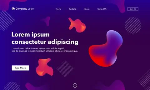 Abstract background website Landing Page. Template for websites, or apps. Mol Illustrazione stock