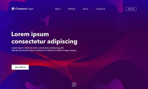 Abstract background website Landing Page. Template for websites, or apps. Mod Stock Illustration