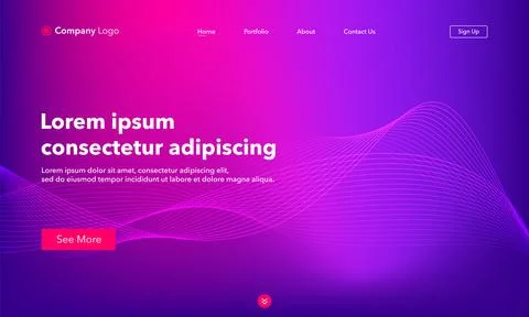 Abstract background website Landing Page. Template for websites, or apps. Mod Illustrazione stock