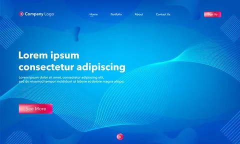 Abstract background website Landing Page. Template for websites, or apps. Mod Illustrazione stock