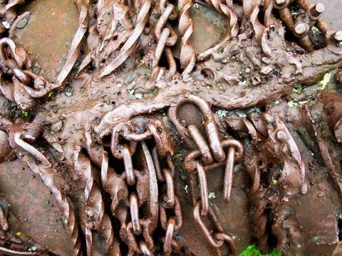 Abstract background of welded chain links and rods Stock Photos