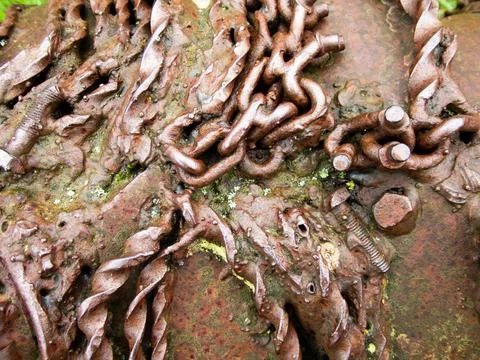 Abstract background of welded chain links and rods Stock Photos