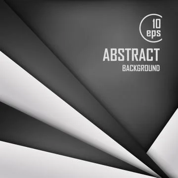 Abstract background of white and black origami paper. Vector illustration Stock Illustration
