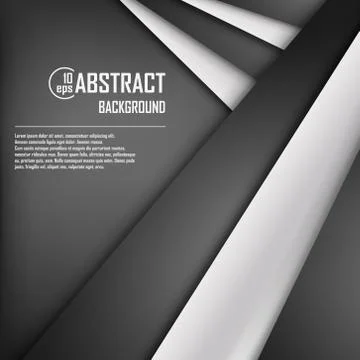 Abstract background of white and black origami paper. Vector illustration Stock Illustration