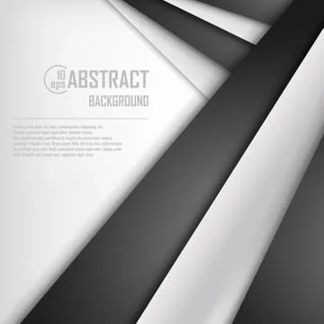 Abstract background of white and black origami paper. Vector illustration Stock Illustration