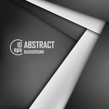 Abstract background of white and black origami paper. Vector illustration Stock Illustration