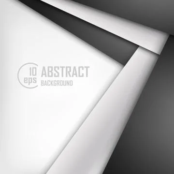 Abstract background of white and black origami paper. Vector illustration Stock Illustration