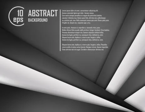 Abstract background of white and black origami paper. Vector illustration Stock Illustration