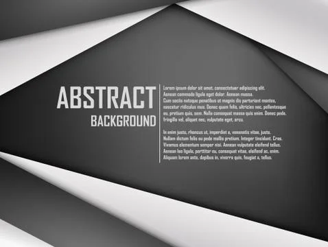 Abstract background of white and black origami paper. Vector illustration Stock Illustration