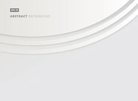 Abstract background white and gray with curve lines horizontal copy space for Stock Illustration