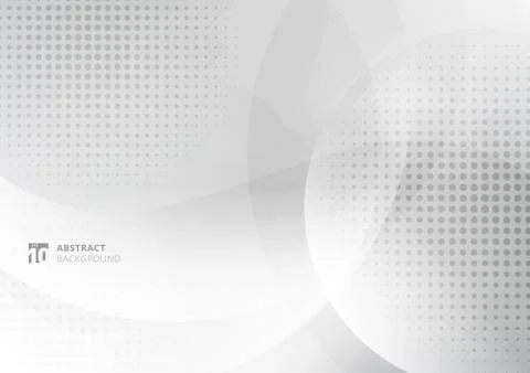Abstract background white and gray curve circle with haltone. Stock Illustration
