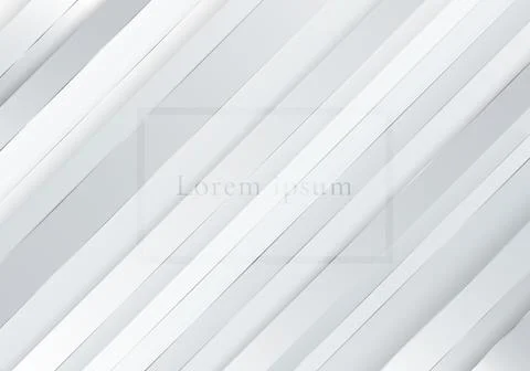 Abstract background white and gray diagonal layer stripes pattern with silver Stock Illustration